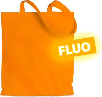 Borsa shopper FLUO in tessuto poliestere con manici lunghi