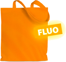Borsa shopper FLUO in tessuto poliestere con manici lunghi